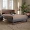 Baxton Studio Ayla Grey Upholstered Walnut Finished Wood Full Size Platform Bed 156-9413-9428 - alternate 3